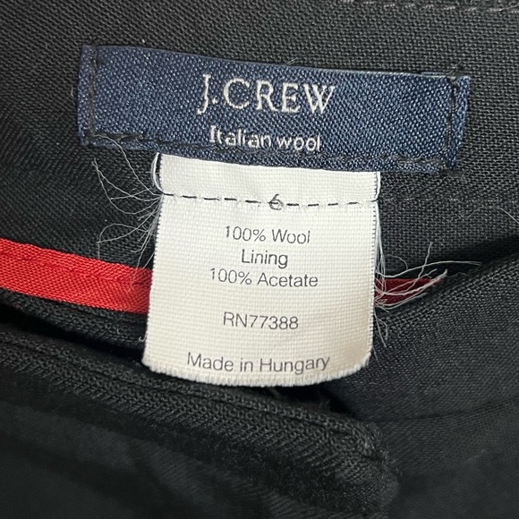 J Crew 100% Wool Black Tuxedo Pant Velvet Stripe Zipper Fly Dressy Business 6 - Picture 6 of 13